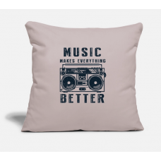 Music Makes Everything Better Old School Light Taupe Pillow